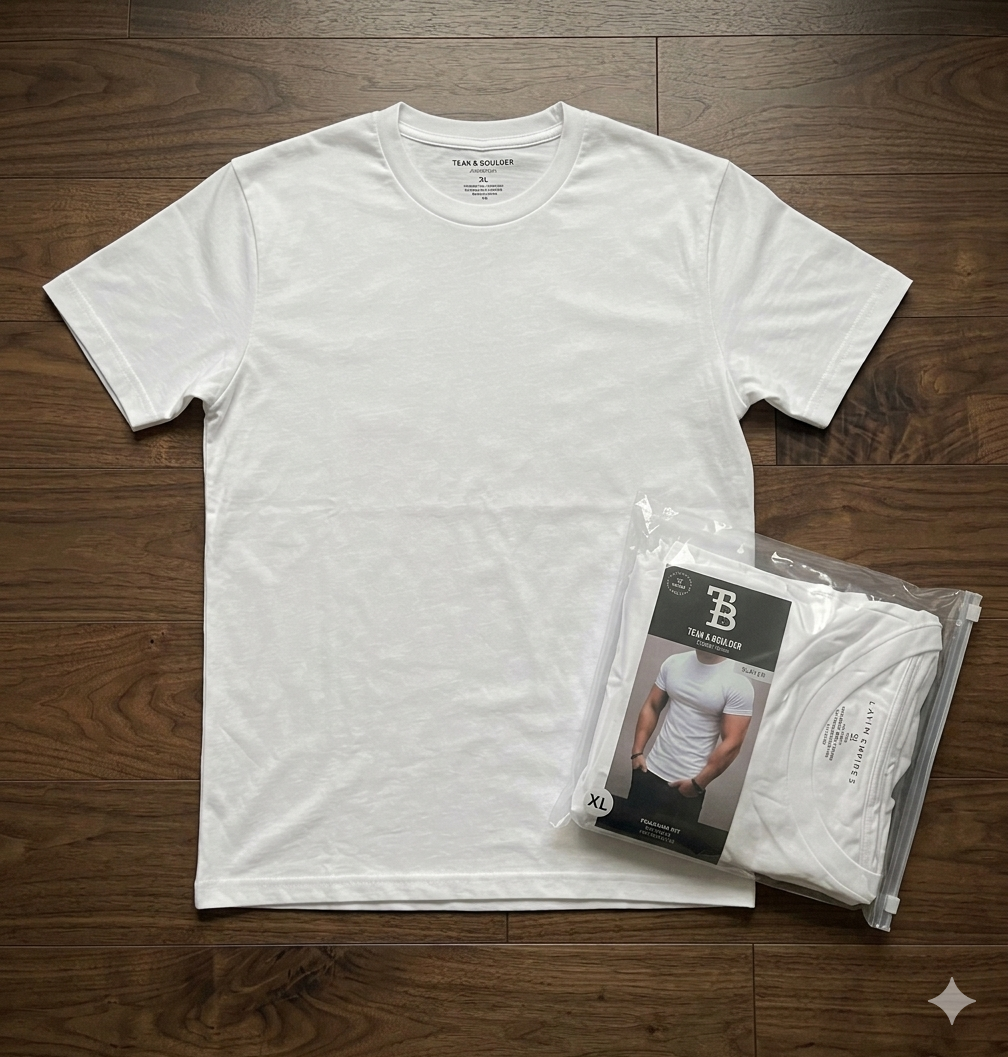 TRAILBLAZER Slim Fit White and Black Tees Crewneck (3 Pack)