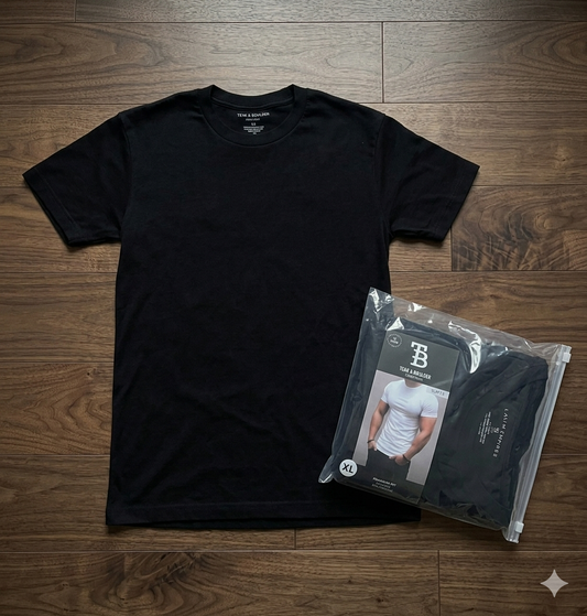 TRAILBLAZER Slim Fit White and Black Tees Crewneck (3 Pack)